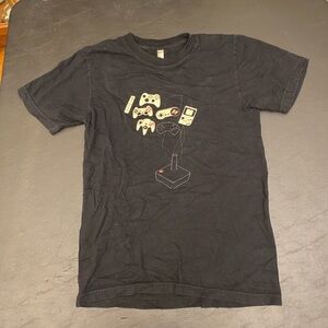 American Apparel Black Video Game Controllers Graphic Tee